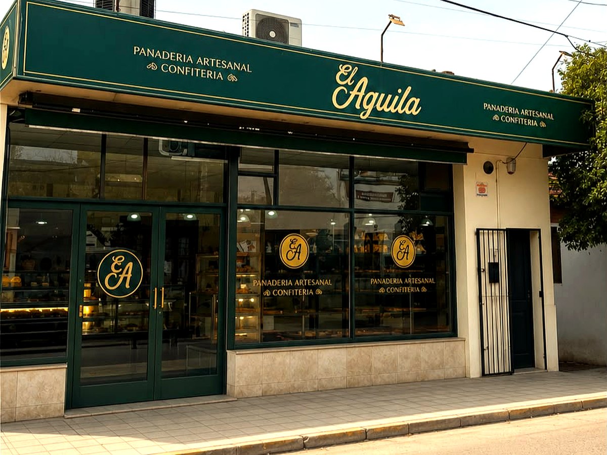 Frente del local de El Águila — panadería artesanal y confitería en Cañuelas